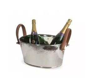 Hammered Stainless Steel Party Use Tub Wine Bottle Cooler Beverage for Party Bar Tools Wedding <b>Table</b> Top Use <b>Ice</b> <b>Bucket</b> Tub - Product Image 2