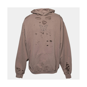 Sweat à capuche personnalisé en coton épais imprimé solide en détresse pour l'hiver 100% imprimé numériquement - Product Image 1