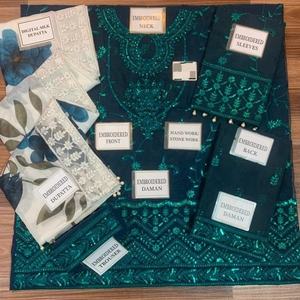 2022 Pakistani Designer Luxury Collection Salwar Kameez Organza <b>Suit</b> for Adults' Summer Wedding Luxury Cloth Dress Selling - Product Image 2