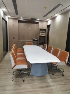 Mesa de Conferencia Moderna de Lujo en MDF, Rectangular, para Sala de Juntas Ejecutiva, Patas de Aluminio, Acabado Brillante, para 4, 6 u 8 Personas - Product Image 1