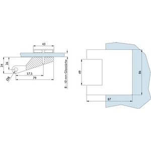 Charnière de porte en verre en acier inoxydable carré en alliage léger pour portes HERMAT à 3 parties - Product Image 3