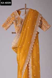 New Exclusive Indian Ethnic Wear Saree en soie Tibby lourde à bas prix et de la meilleure qualité Wedding Wear Saree rouge avec chemisier - Product Image 5