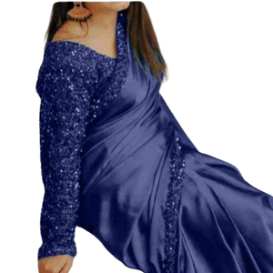 Producto en Oferta, Sari Indio Banarasi de Seda Suave, Ropa India y Pakistaní para Bodas y Fiestas, Vestidos para Mujer, Sari Listo para Usar - Product Image 3