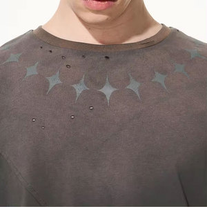 Nueva llegada Street Wear Hombres Camiseta de algodón 250 GSM Nueva moda Exclusivo Diseño en bruto Camiseta Proveedor de Pakistán 2024 - Product Image 6