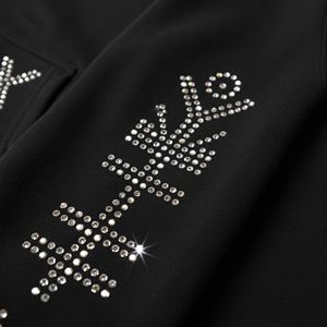 Sudadera con Capucha de Invierno para Mujer 2026, 500gsm, Felpa de Algodón, Estilo Techwear y Streetwear, con Pedrería, Estampado Gráfico 3D en Relieve, Top Corto - Product Image 3