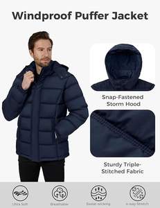 Veste matelassée pour homme, chaude, imperméable, manteau d'hiver, parka à capuche (taille standard et grande taille) - Product Image 5