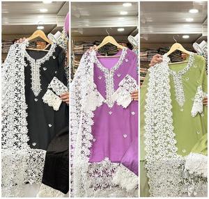 NUEVO DISEÑADOR FIESTA WEAR HEAVY CHINE COSTADO, CON REAL ESPEJO TRABAJO TOP CON DUPATTA A PRECIO AL POR MAYOR VESTIDO DE DISEÑADOR PARA MUJER - Product Image 5