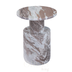 Chevet moderne en marbre naturel fait à la main avec base cylindrique pour chambre à coucher, appartement, salon, meubles de supermarché - Product Image 6