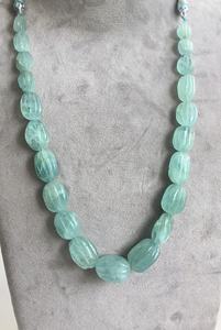 Perles de pierres précieuses en aquamarine naturelle sculptées, naturelles, pour la fabrication de bijoux fins, collier en pierres précieuses - Product Image 3