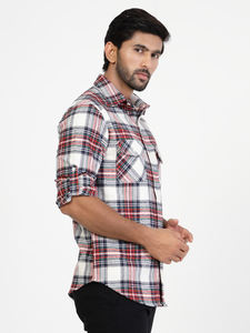 Chemise à carreaux en fil de coton durable pour hommes, vêtements de travail fonctionnels pour le voyage et l'extérieur au meilleur prix - Product Image 6