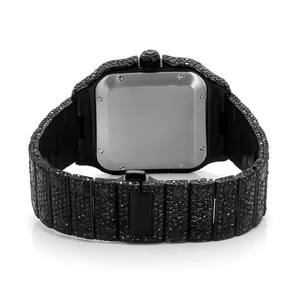 Premium 925 Sterling Silver Fashion <b>Watch</b> Ice Out <b>Black</b> Leb Grown Diamond Unique <b>Watch</b> Hip Hop Round Diamond <b>Watch</b> - Product Image 4