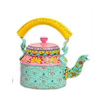 Bouilloire à thé indienne peinte à la main, solide et durable, pour la maison, le café, le restaurant, pour servir le chai traditionnel, objet décoratif, cadeau