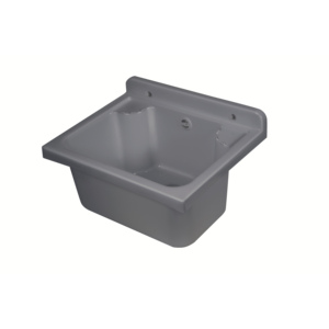 Lavabo Ovale Moderno in Ceramica - 42x34 cm Grigio Opaco, Lavandino da Parete per Bagno Hotel - Product Image 1