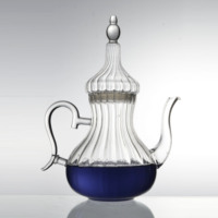 Pichets à boire en verre Théière marocaine résistante à la chaleur Théière à café en verre martelé arabe