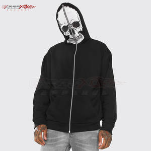 Sudadera con capucha para hombre de marca Basics con parte delantera Lisa con cremallera y corte elegante para trajes diarios Sudadera con capucha ajustada y cremallera completa para hombres - Product Image 1