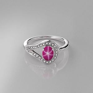 แหวนแต่งงานและทับทิมดาวลินดี้เงินสเตอร์ลิง925เครื่องประดับชั้นดีพร้อมแหวนแฮนด์เมด boundation เพชร - Product Image 4