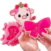 Plaque d'Extension de Cils Magnétique en Acrylique de Marque Privée Palette de Pétale de Rose Fleur Carrée Outil de Beauté Durable-Vache Fraise