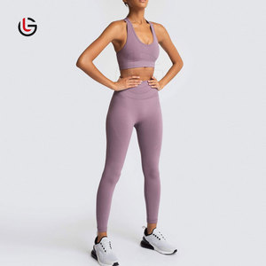 Conjunto de yoga personalizado de alta calidad para mujer, Etiqueta Privada, patrón sólido, precio bajo - Product Image 5