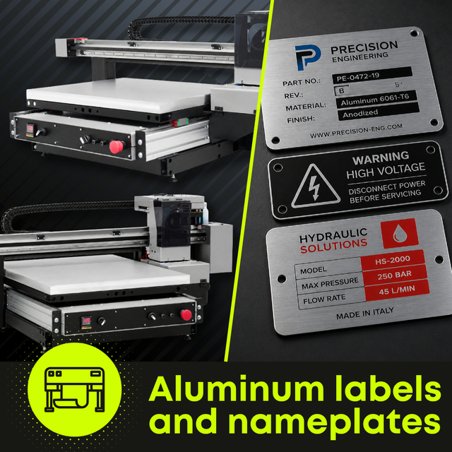 New NANOO PRINTERS Automatic Flatbed Inkjet Printer XP600 Printhead Anodized Aluminum Nameplates Labels 2-Year Warranty