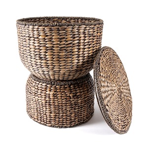 Table d'appoint en jacinthe d'eau, prix d'usine, table d'appoint artisanale, vente en gros, tables de chevet tissées - Product Image 5