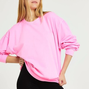 Sudadera de algodón de Color sólido al por mayor de alta calidad, sudadera de cuello redondo para mujer con logotipo personalizado/Diseño, sudaderas con capucha baratas 2026 - Product Image 2