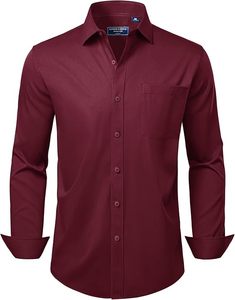 Camisa para hombre Camisa larga de algodón sólido Camisas de vestir formales de negocios de alta calidad - Product Image 3