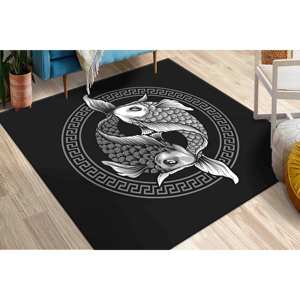 Tapis Poisson Koi, Tapis Japonais, Tapis Zen, Tapis Moderne, Tapis Décoratif, Tapis en Chenille - Product Image 4