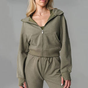 2025 Active Wear casual streetwear Drop Shoulder figuras transpirable Eco friendly sudaderas con capucha de punto para mujeres - Product Image 5