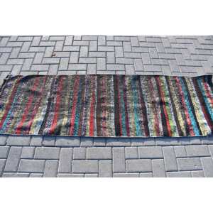 Alfombra turca Vintage moderna, diseño de retales Beige de 2,2x7,1 pies, estilo clásico rectangular para sala de estar, dormitorio, lana, poliéster, látex - Product Image 2