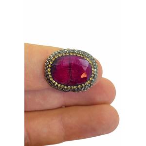 Collana da donna Midyat Gümüş rosso rubino pietra naturale argento