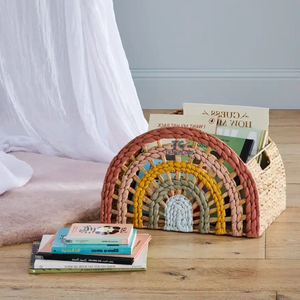 Cesta de Almacenamiento de Jacinto de Agua Pintada a Mano Más Vendida de Thanh Cong Craft, Cesta de Jacinto Arcoíris - Product Image 3