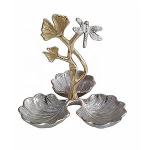 Tazón redondo de Metal martillado de alta calidad con soporte Floral, Frutero de aluminio decorativo, elegante decoración de mesa para interiores, vajilla - Product Image 6