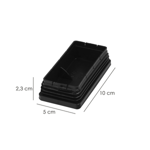 Contera in Plastica Rettangolare per Interni Colore Nero 100x50 mm Confezione da 25 Unità - Product Image 2