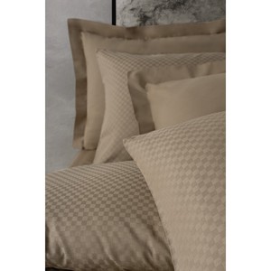 Cotton Box Woven Plaid Mink Duvet Cover <b>Set</b> Double Size (King Queen) Twin Size for Home Hotel Wedding Hospital Includes 4 Pcs - Product Image 2