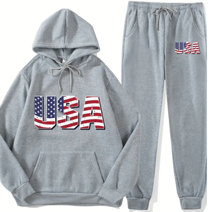 Conjunto de Sudadera con capucha de gran tamaño personalizado de calidad superior para hombres Casual patrón sólido sudaderas con capucha pantalones de chándal conjunto de Sudadera con capucha impresa - Product Image 1