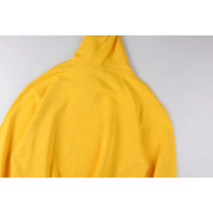 Alta calidad Heavyweight 100% algodón Streetwear Sudadera con capucha Saint Knight Letter Logo Patchwork amarillo Casual Distress Printed Hood - Product Image 4