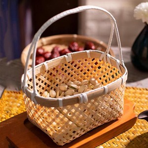 Biodegradable Natural Bamboo Gift <b>Hamper</b> Basket for <b>Women</b> Gifts Factory Cheapest Price Eco Baskets With Handle - Product Image 6