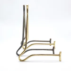 Étagère de rangement noire élégante en acier enduit de poudre parfaite pour la présentation de table élégante et la suspension de plaques Ensemble de deux - Product Image 2