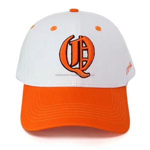 Custom Logo Hot Style Fashion Popular Old English Letter Embroidered Curved Bill <b>Cap</b> Two Toned White Orange <b>Baseball</b> <b>Caps</b> - Product Image 1