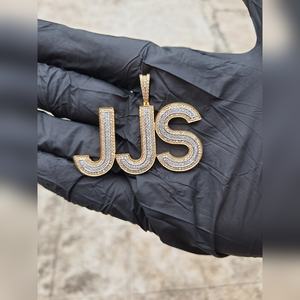 Élégant pendentif Moissanite en or massif 14k CP004 14K M VVS2 bijoux à breloque coupe brillante fabricant OEM exportation fête unisexe - Product Image 4