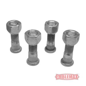 KIT GOUJON DE ROUE AVANT ET ARRIÈRE ECOSPORT avec 2507 ÉCROU (4 PIÈCES) ACIER CHROME ZINC PLATED-EMBLEMAX K1262 4 - Product Image 2