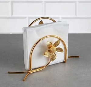 Vente en gros de porte-serviettes de table porte-mouchoir porte-serviettes en métal doré de première qualité pour la cuisine, la salle à manger et l'extérieur - Product Image 2