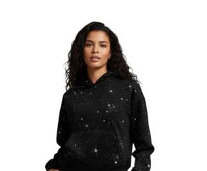 Conjunto unisex de sudadera con capucha y pantalones deportivos con gráfico de ángel desgastado, estilo urbano informal con decoración artística de diamantes de imitación vintage - Product Image 2