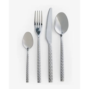 Hand-forged Cutlery Silver Metal Knife Fork Spoon Cutlery <b>Set</b> Stainless Steel Unique Handle Flatware Silverware Mirrored Steel - Product Image 4