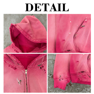 Sudadera con capucha de lana de invierno de gran tamaño de algodón pesado con estampado de lavado ácido de lujo para hombre - Product Image 5