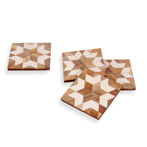 Dessous de verre en bois de table élégants Grande qualité 5mm Dessous de verre en bois Design moderne Thé Tasse à café Tapis Hôtel Restaurant Utilisation - Product Image 3