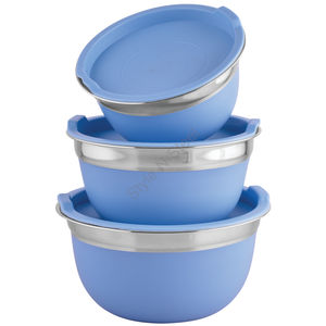 ชามแบบมีฝาปิดทำจากโลหะสีฟ้าใช้เทคนิคขัดเงา - Product Image 1