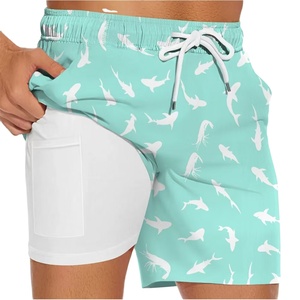 Short de plage professionnel à haute élasticité 100% coton pour homme, motif solide à séchage rapide, style décontracté, sources chaudes - Product Image 5