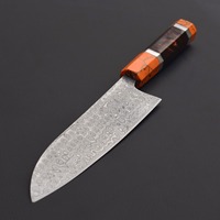 Premium koolstofstalen koksmes, scherp als een scheermes, handgemaakt, professioneel, voor thuisgebruik, ergonomische hars handvat, Damascus stalen lemmet