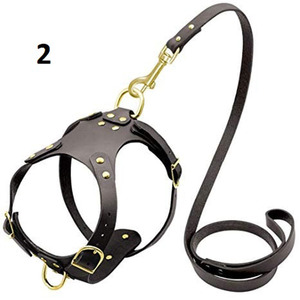 Ensemble de collier de laisse de chien en cuir robuste de luxe laisse de motif solide réglable pour les petits moyens grands animaux de compagnie chats doux et confortables - Product Image 6